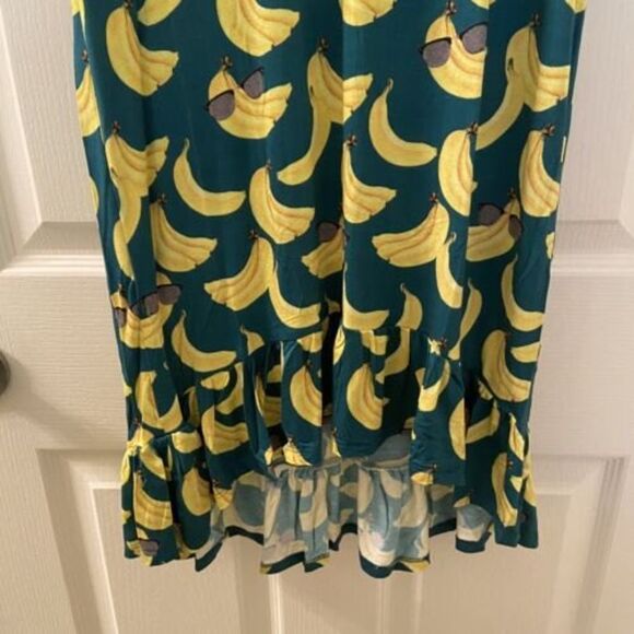 Posh Peanut Ruffled Cap Sleeve Hi Low Dress Bananas Bamboo Girls Size 9 NWT - Picture 4 of 10